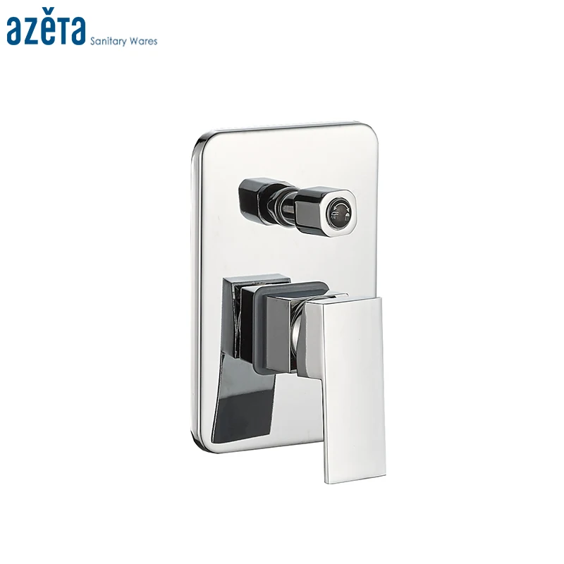 

Contemporary Style Concealed Faucet Bathroom Square Chrome Finish Brass Wall Mounted Concealed Bathtub Tap MK-12F