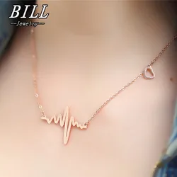 New Clavicle Pendant Nekclaces Choker Fashion Neck Jewelry for Women ECG Heart Necklace Heartbeat Collares Wholesale Lot