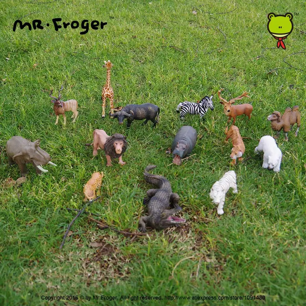 Easyway Zoo Mini Wild Animals Action Figures Set Figurines Kids Toys For Children Wildlife Toys Real Life Animal Model Toy Bear image 2