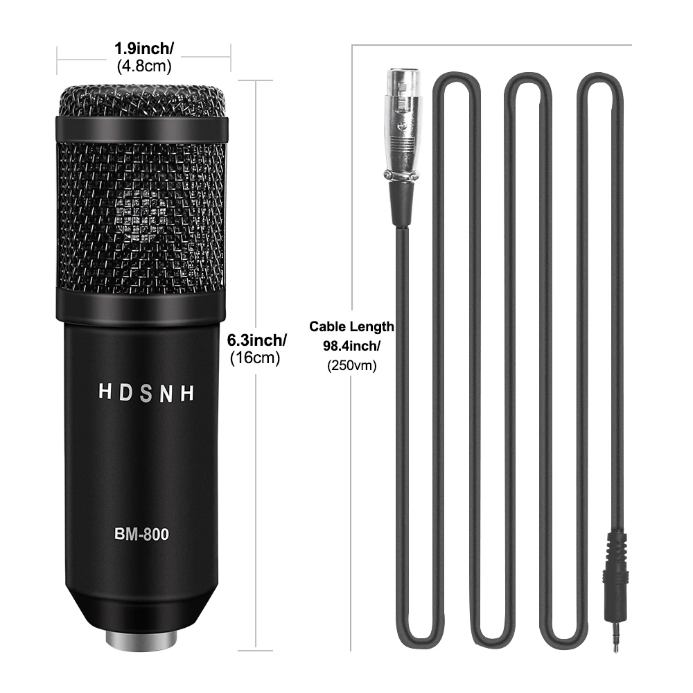 Professional bm 800 Condenser Microphone 3.5Mm Wired Bm-800 karaoke BM800 Recording Microphone for Computer Karaoke KTV