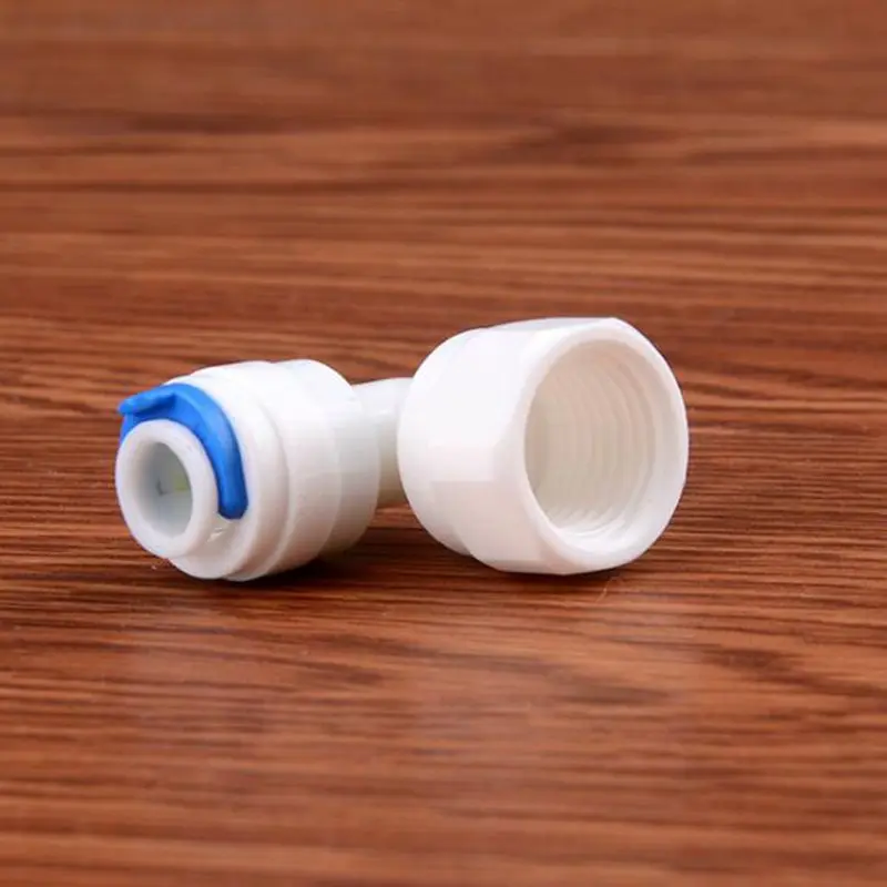 1/4" Female Thread - 1/4" OD Tube PE Pipe Fitting Hose Elbow Quick Connector Aquarium RO Water Filter Reverse Osmosis System