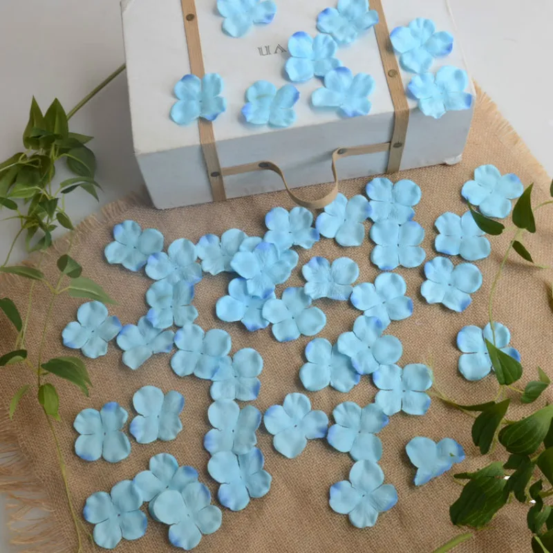175pcs/lot artificial silk hydrangea flower petals Motif wedding Hand throwing flowers decorative hortensia wedding flowers