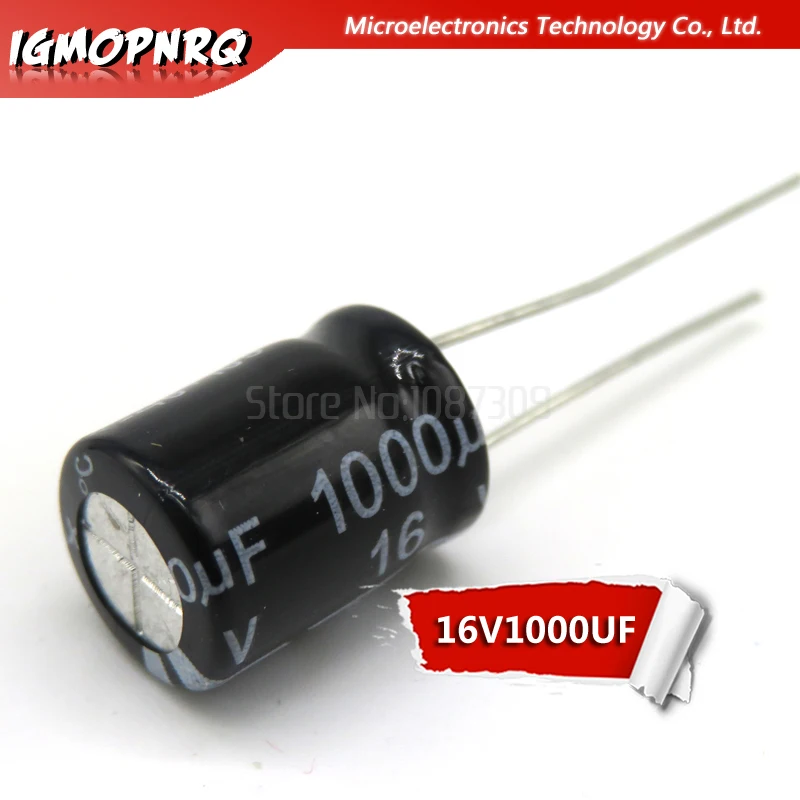 20pcs 16V1000UF 10*13mm 1000UF 16V 10*13 Electrolytic capacitor new original