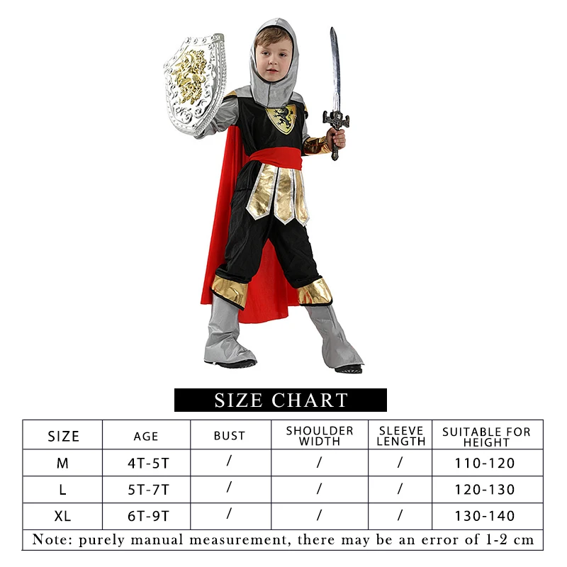 Halloween Cosplay Kids Masquerade Party Royal Warrior Knight Costumes Boys Soldier Children Set 2020 nuovo