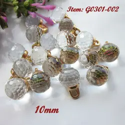 48pcs 10mm AB color glass diamond buttons metal foot shirt dress decorative ball crystal glass buttons wholesale