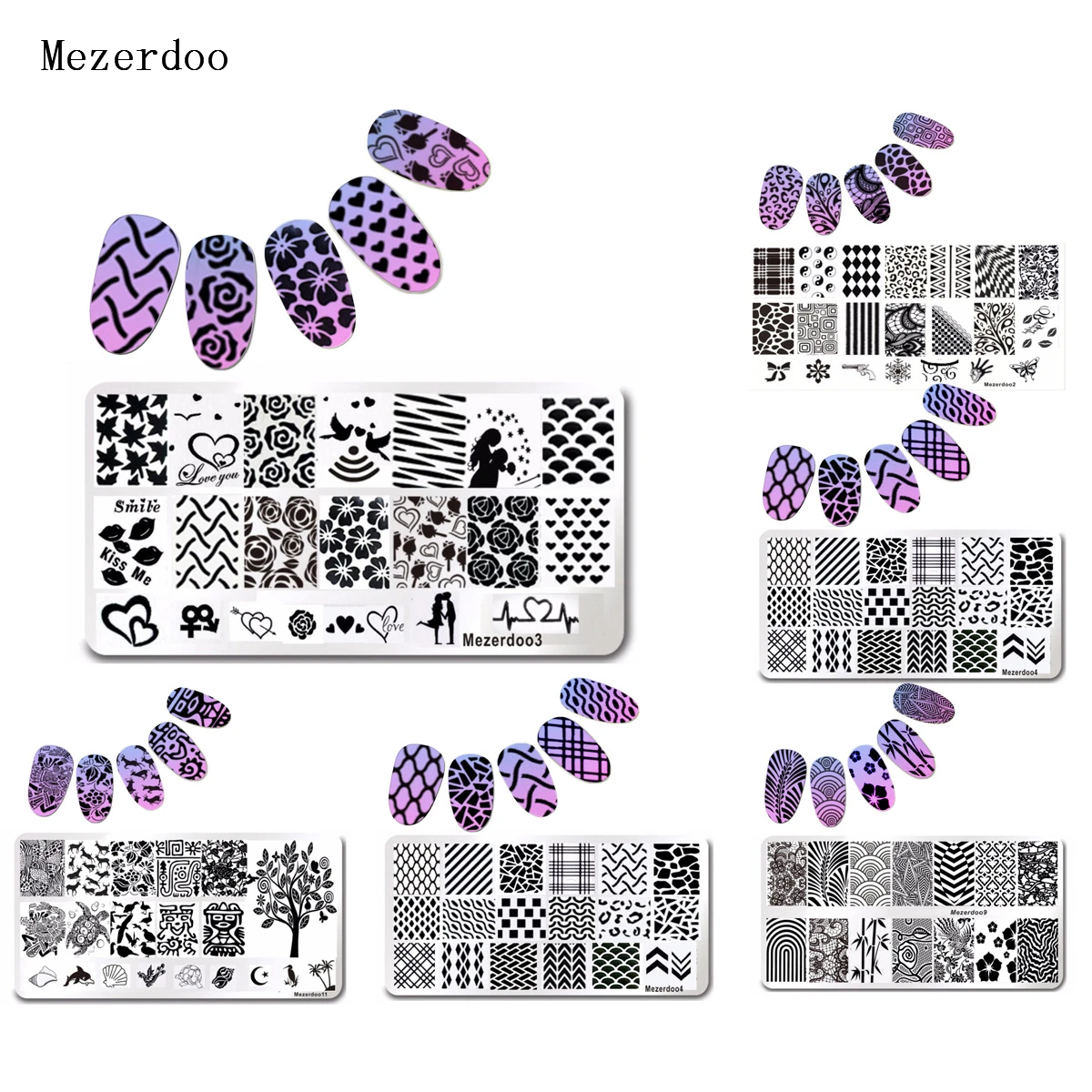 

1Pc Festival Series Nail Stamping Plate Christmas Halloween New Year Valentine Celebration Rectangle Nail Image Template as Gift