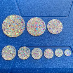 8mm&10mm&12mm&14mm&16mm&18mm&20mm&25mm&30mm AB Resin Flatback Rhinestones Round Crystal Stones  Strass for DIY Crafts