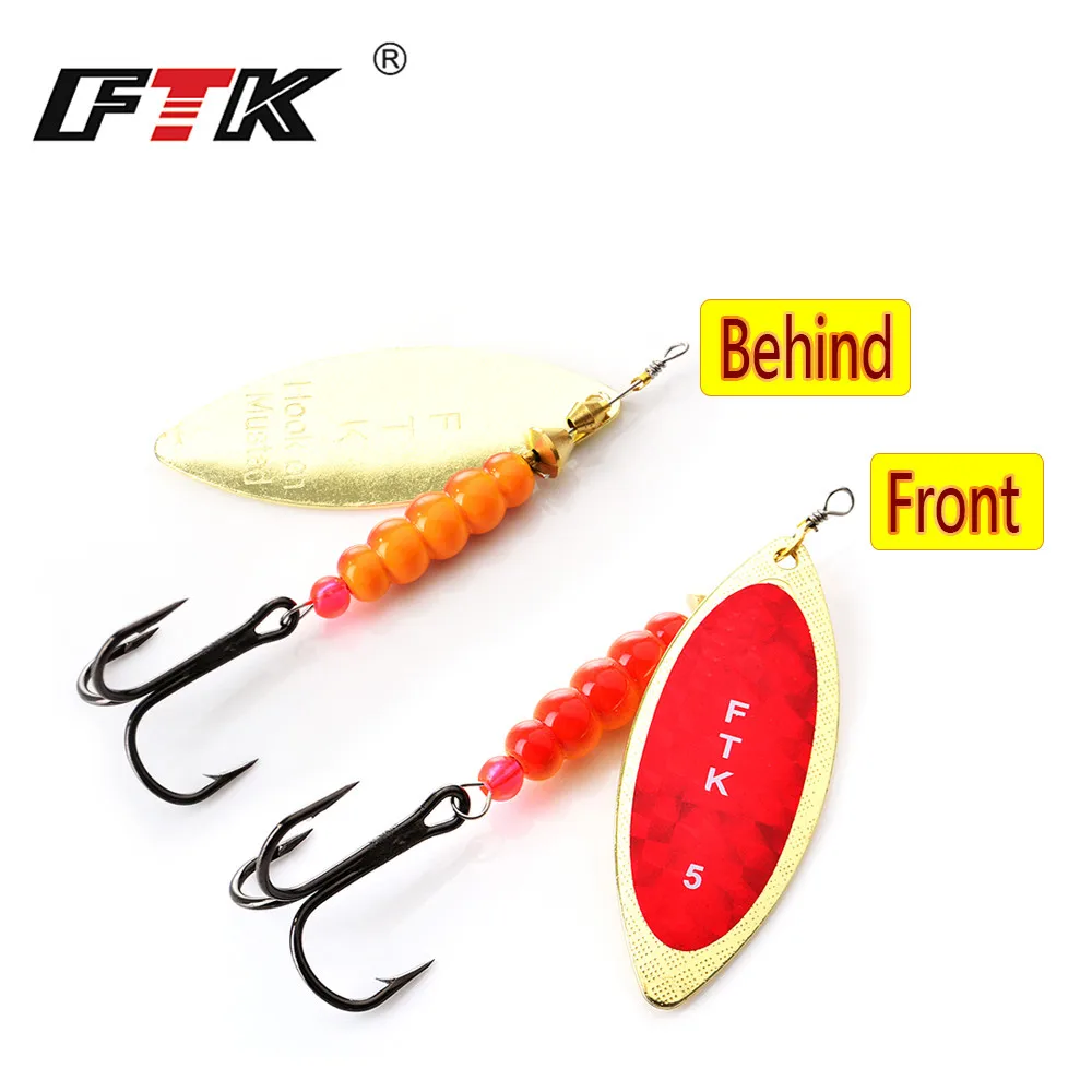 FTK Spinner Bait 4G/7G/12G/18G/30G Spoon Lures pike Metal With Treble Hooks Arttificial Bass Bait Fishing Lure