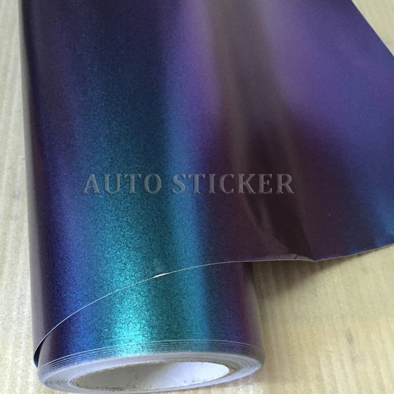 

High quality purple blue Flip flop Satin Chameleon vinyl wrap Car Wrap Covering coating with Air Release ORINO 1.52X20m