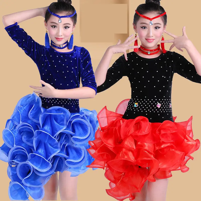 

Adult/Children Salsa Dresses Cha Cha/Rumba/Samba/Latin/Ballroom Dance dress Women/Girls Roupa De Dance dress Vestido