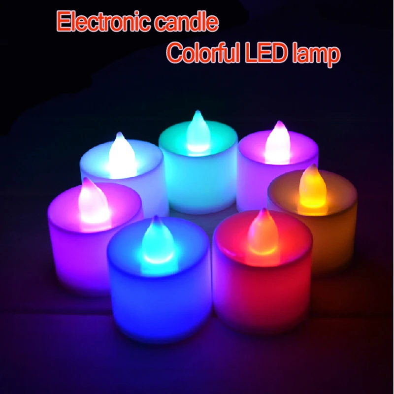 Light Up LED Electronic Changing Flash Candle Flameless Lights Valentine's Day Birthday Site Decoration Supplies Stage Property