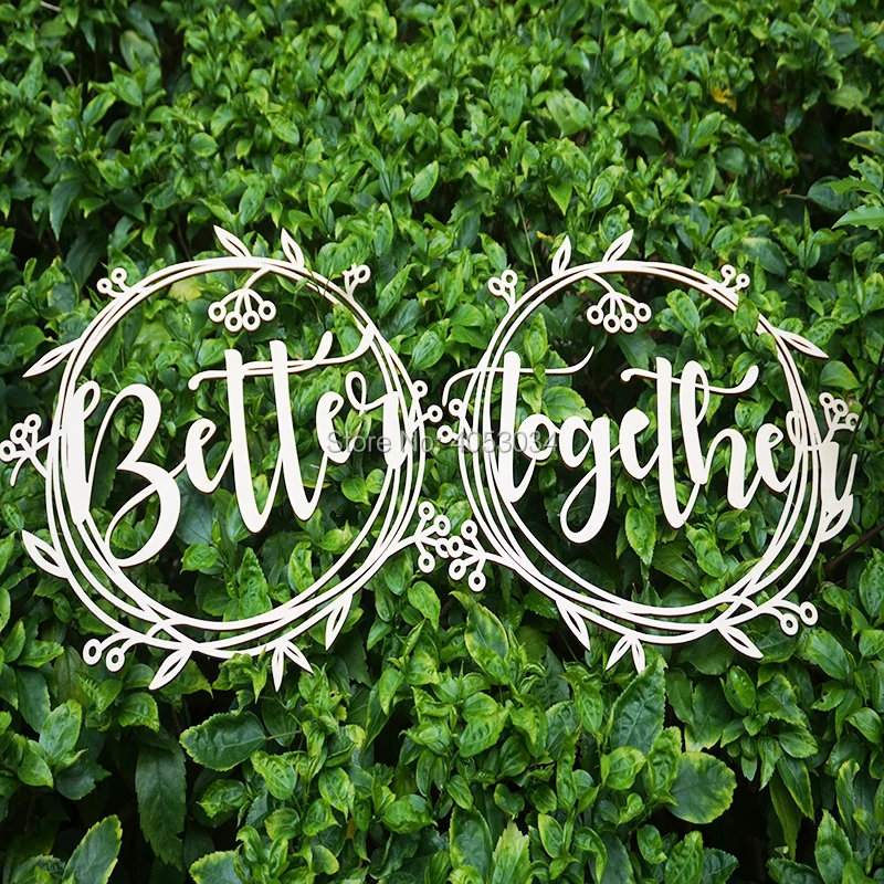 Better Together Chair Signs, Hand Sketch unique wedding reception decor sweetheart table