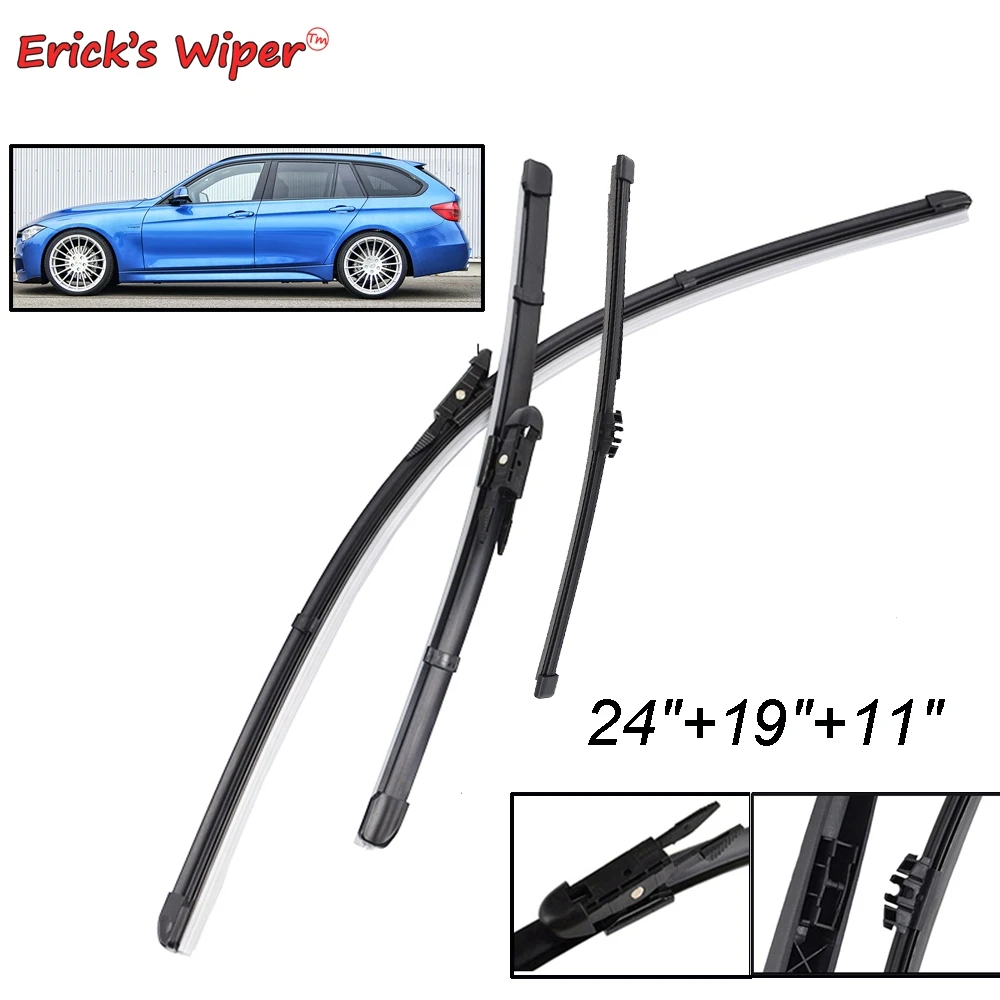 Erick\'s Wiper Front & Rear Wiper Blades Set For BMW 3 Series F31 Touring 2011 - 2019 Windshield Windscreen Window Rain Brushes