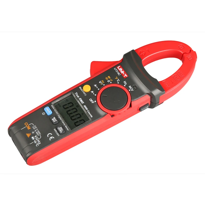 UNI-T UT216C 600A Digital Clamp Meter AC DC Strom Auto Range Multimeter NCV V.F.C Diode LCD Taschenlampe Temperatur Tester