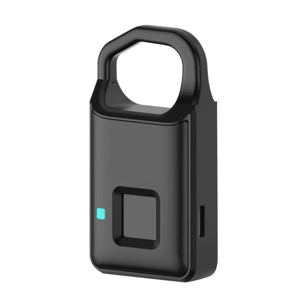 USB Rechargeable IP66 Waterproof Smart Fingerprint Padlock Anti-Theft Security Door Luggage Case Lock
