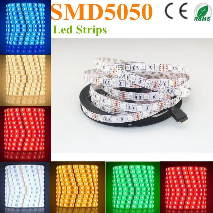 

500m LED strip 5050 SMD 12V flexible light 60LED/m,5m 300LED,Non-waterproof ,White,White warm,Blue,Green,Red,Yellow Free by dhl