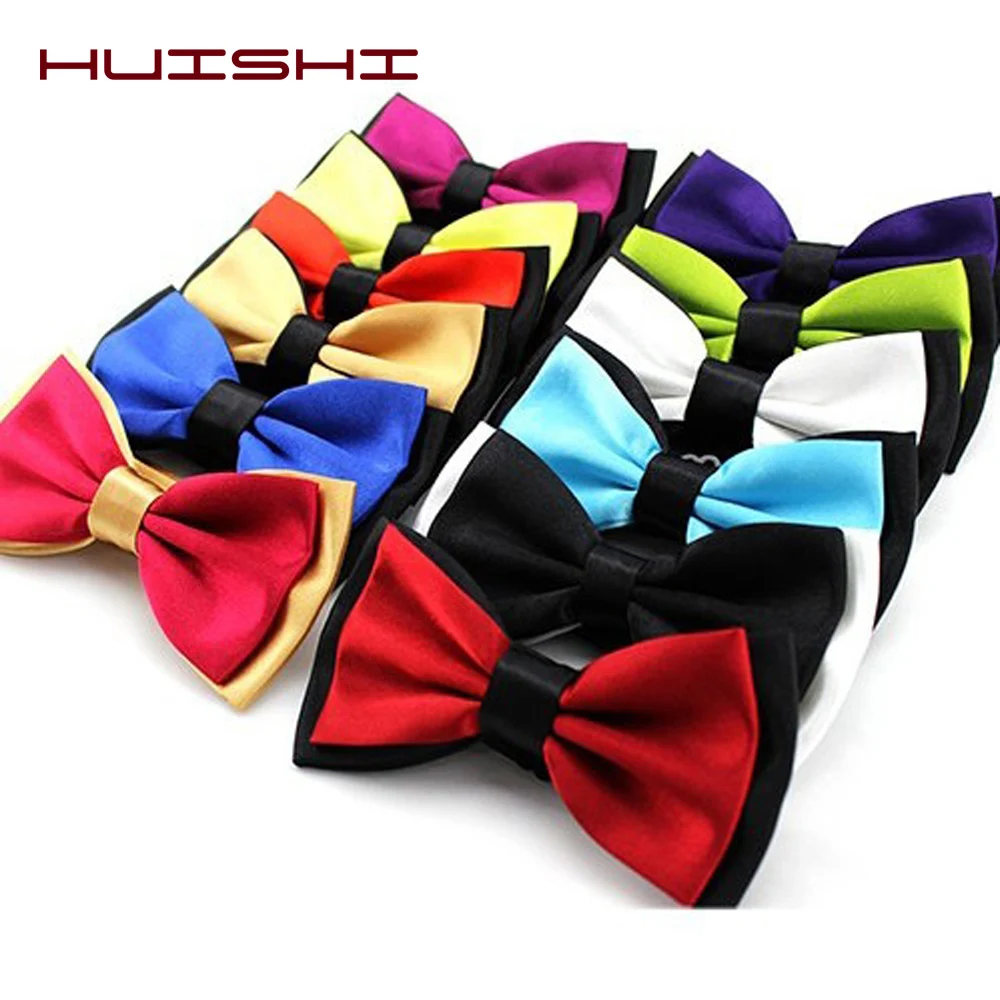 

Elegant Men's Bow Ties For Men Classic Suit Neckwear Man Bowtie Fashion Solid Color Two Tone Splicing Bow Tie Suit Accessories