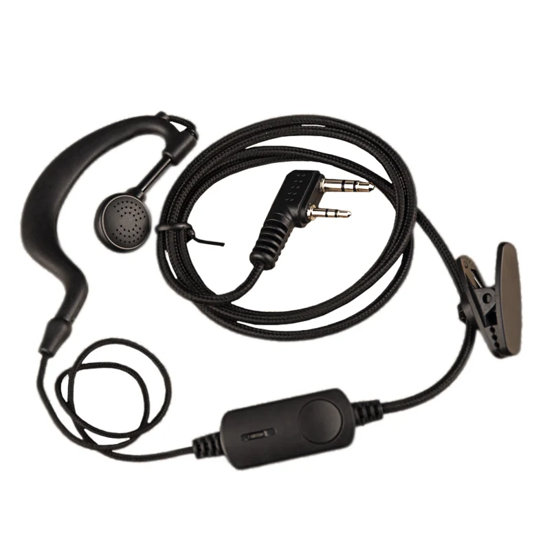 KSUN Walkie Talkie Headset B20 SR Head Earbuds Ear Hooks TwoWay Radio Headset Nylon Braided Wire