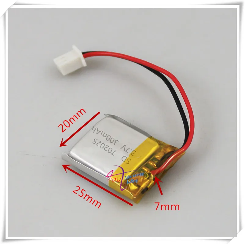 XH2.54  300mAh 702025 3.7V lithium polymer battery charging device lighter point reading pen