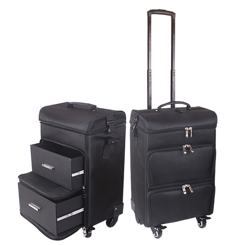 Imagem -02 - Carrylove-trolley Case Cosméticos Rolando Bagagem Bolsa sobre Rodas Senhoras Unhas Maquiagem Toolbox Beleza Toolbox Tatuagem Salões Mala