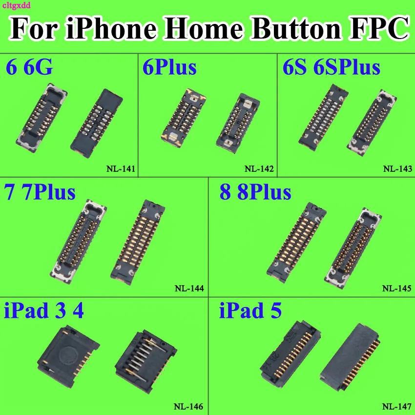 

FPC connector replacement for Iphone 6 plus 6P 6plus 5.5 7G 7 8 Plus For iPad 3 4 5 Home Button FPC Connector on the motherboard