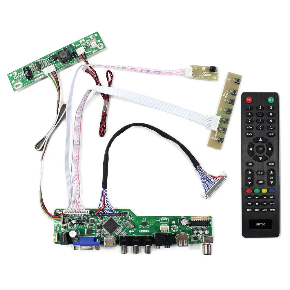 

TV+H DMI+VGA+AV+USB LCD Controller Board T.V56.03 For 23.8inch 1920X1080 LM238WF5-SSA1 LCD Screen