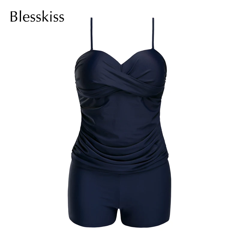 Plus Size Tankini Swimsuits Women 2023 Push Up Bathing Suit High Waist 2 Piece Swimwear With Shorts Swimming Suit For Bikini 4XL