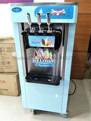 Sundae Ice Cream Equipment Brand New Soft Ice Cream Machine 220v Verticial Type with Casters LED Display