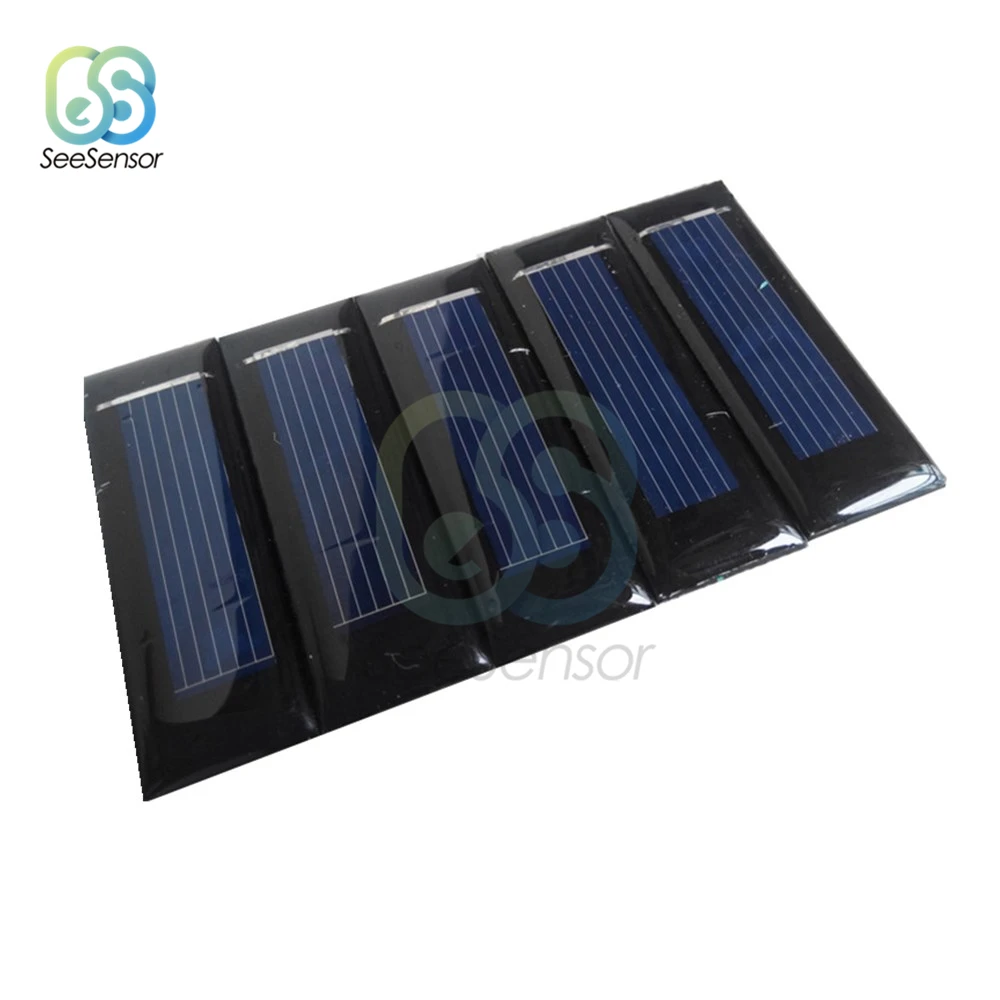 Panel Solar de 0,5 V, 100mA, 0,05 W, Mini Sistema Solar DIY para baterías, cargadores de teléfonos móviles, célula Solar portátil, 10 Uds.