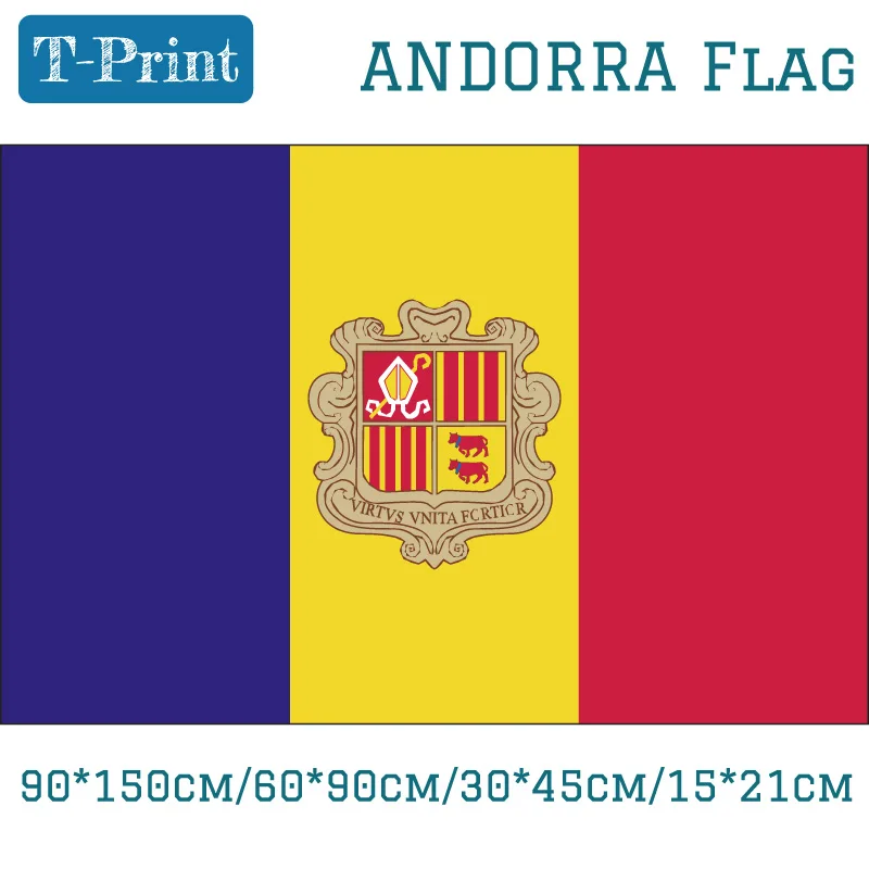 

60*90cm/15*21cm/90*150cm Andorra National Flag 3x5ft Flying Flag 30*45cm Car Flag