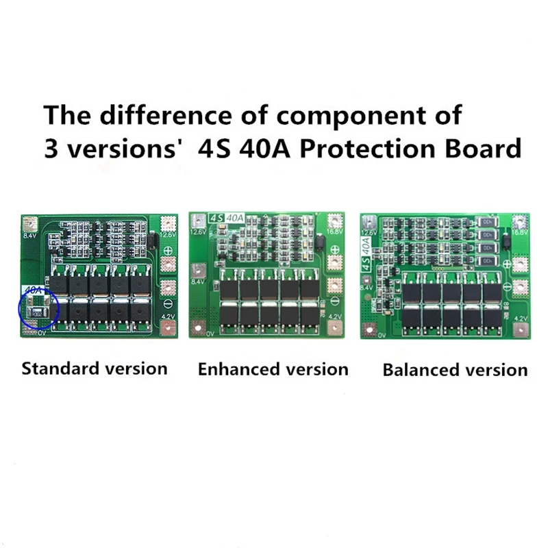 Placa de proteção para bateria de lítio 4S 40a, módulo de célula de 18650 lipo com balanço para motor de furadeira