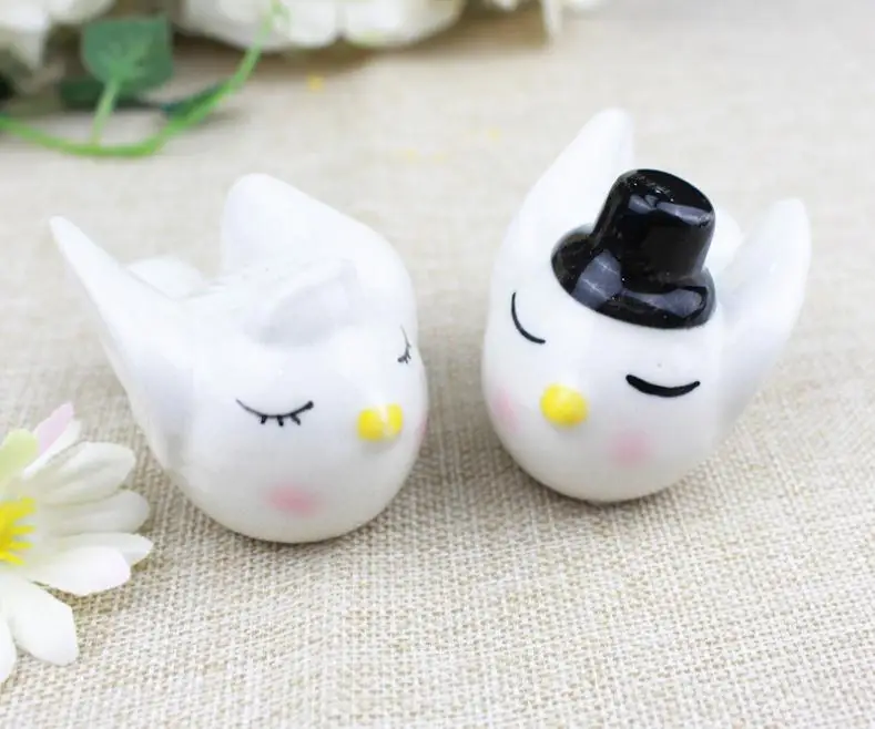 Wholesale New Angel Bird Ceramic Salt and Pepper Shaker Useful Wedding Souvenirs Wedding Gift for Guests(50Sets Lot) SN787