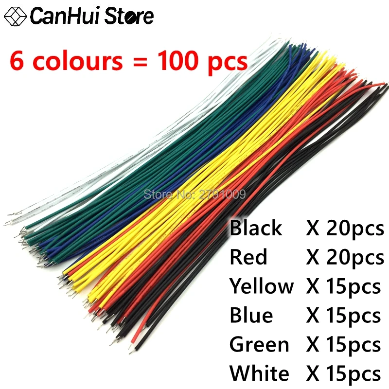 100PCS/ 1007-26AWG PVC Tin-Plated PCB Solder Cable 26AWG 5/10/15/20CM Fly Jumper Wire Cable Tin Conductor Wires Connector Wire