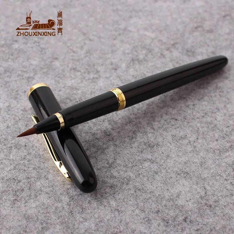 1pcs weasel hair fountain pen Style soft pen steel pole Small Regular script brush soft head New tap water brush Filling ink pen