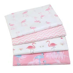Syunss Pink Flamingo Waves Printed Cotton Fabric DIY Tissue Patchwork Telas Sewing Baby Toy Bedding Quilting Tecido The Cloth
