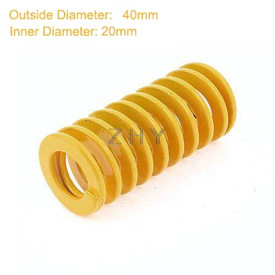 

TF 40mm OD 20mm ID 100mm 125mm 150mm 175mm Length Yellow Light Load 65Mn Metal Spiral Stamping Compression Mould Die Spring