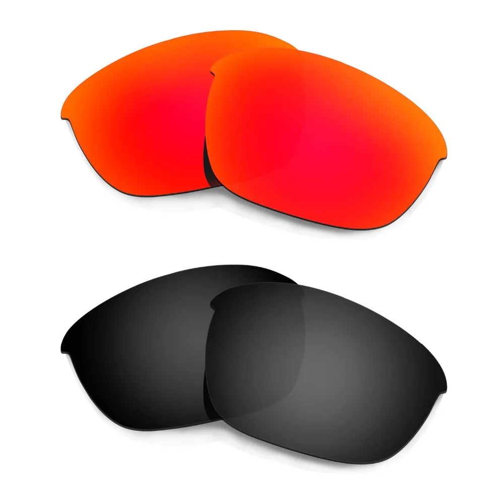 

2 Pairs HKUCO For Half Jacket 2.0 Polarized Replacement Lenses--Red & Black