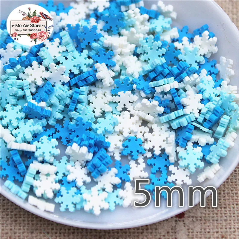 30g polymer clay mix color snowflake slice flat nail Art Supply Decoration Charm Craft