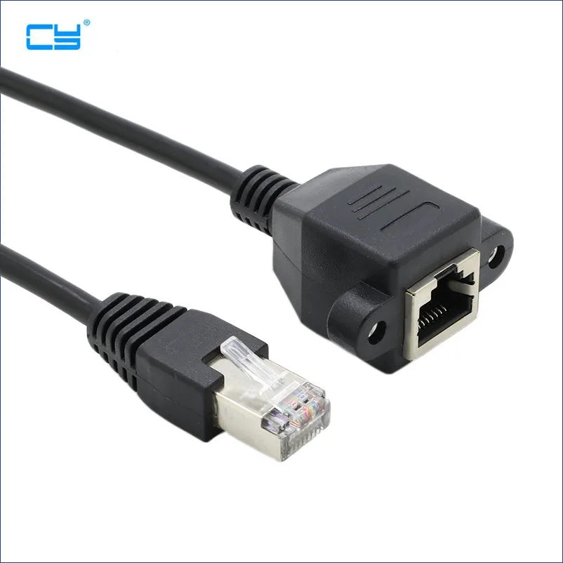 5M 10M RJ45 Cable Male to Female Screw Panel Mount Ethernet LAN Network 8 Pin Extension Short Cable 60cm 100cm 300cm