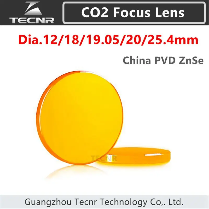 China ZnSe CO2 focus lens diameter 12 18 19.05 20 25.4 25mm for CO2 laser cutting machine