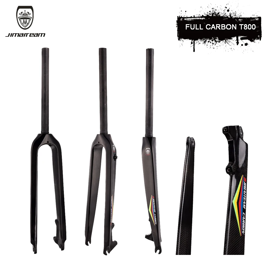 

JIMAITEAM All Carbon Fiber 3k Bicycle Mountain Carbon Front Fork 28.6 Straight Pipe Hard Fork Five Color Label