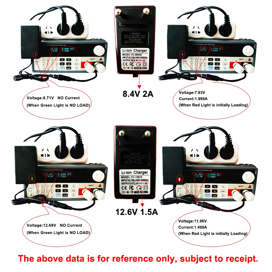 16.8V 2A 21V 1A 12.6V 1.5A 8.4V 2A 18650 Pin Lithium Sạc DC 5.5MM * 2.1MM 110-220V Lithium Pin Li-ion Sạc Tường