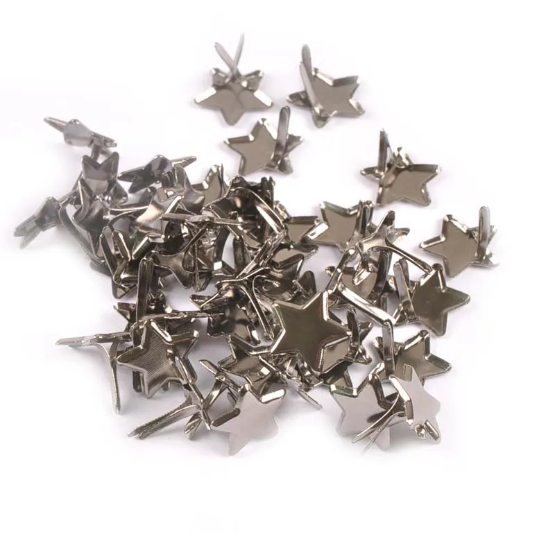 50pcs 13mm Mixed Pastel Star Brads Scrapbooking Embellishment Fastener Brad Metal Crafts For DIY Shoes Decoration c1513