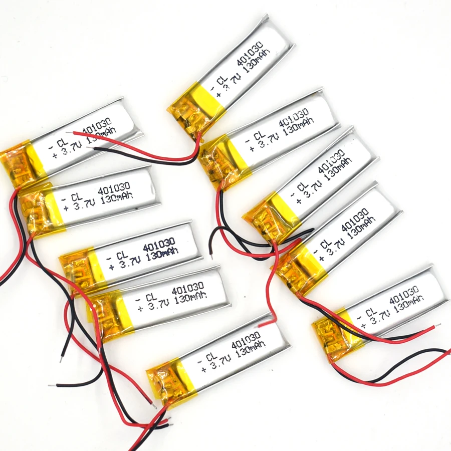 5PCS 3.7V 130 mAh 401030 Li-Polymer Rechargeable Battery Li Po ion for GPS Bluetooth MP3 MP4 041030