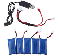 Wholesale 5pcs/lot Hubsan H107 Series Supper Fly Charger Battery Sets 5X 3.7V 500mAh Lipo Battery for H107 Dropship