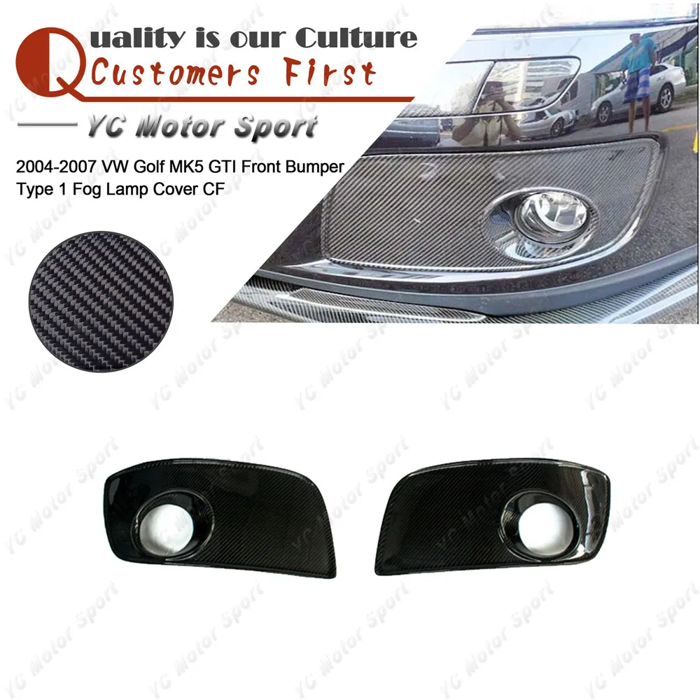 Car Accessories Carbon Fiber Fog Lamp Cover Fit For 2004-2007 Golf 5 MK5 GT Front Bumper Type 1 Fog Lamp Cover