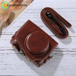 Full Body Bag For Canon PowerShot G7 X Mark II Camera PU Leather Camera Case Bag with Strap