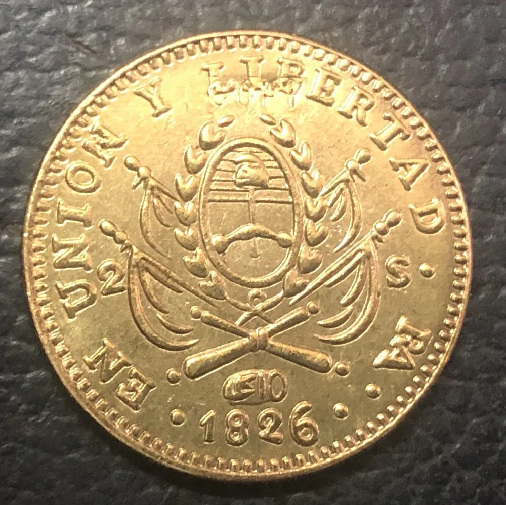 1826 La Rioja 2 Escudos Provincias del rio de la plata Gold Copy Coin