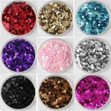 100g 3mm düz yuvarlak gevşek Sequins Paillettes dikiş düğün zanaat çocuk DIY aksesuarları 20 renkler mevcut