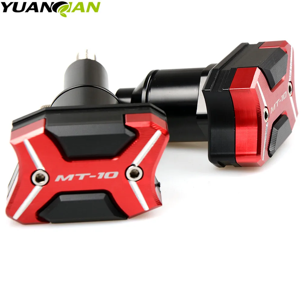 مع "MT-10" شعار دراجة نارية CNC تحطم سادة إطار المنزلق حماية الحرس لياماها MT-10 MT10 MT 10 2016 16 #2